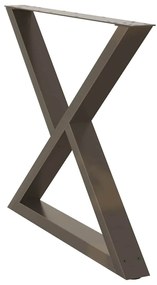 Pés para mesa de jantar 2 peças aço natural 90x(72-73,3) cm aço
