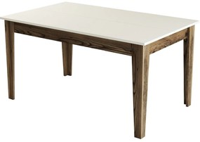 Mesa de Jantar "Milano" com Arrumação – 145x88x75 cm – Nogueira e Crem