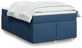 Cama boxspring com colchão 120x190 cm tecido azul