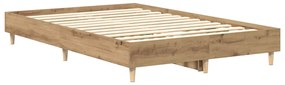 Estrutura de cama sem colchão 140x190 cm carvalho artesanal