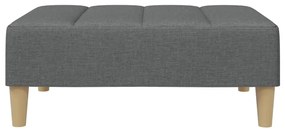 Sofá-cama de 2 lugares c/ apoio de pés tecido cinzento-escuro