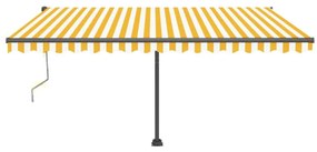 Toldo automático independente 450x350 cm amarelo e branco
