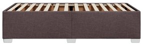 Estrutura de cama sem colchão 90x190 cm tecido castanho-escuro