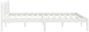Estrutura de cama 140x200 cm pinho maciço branco
