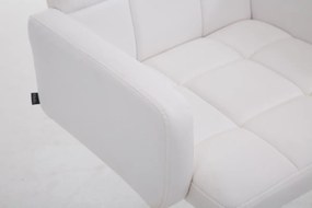 Banco de bar Los Angeles em couro sintético 60 x 93-113 x 56 cm Branco