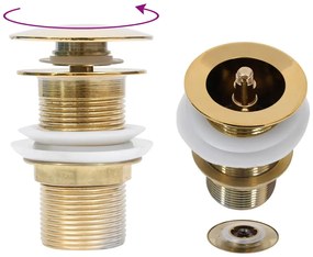 Lavatório torneira válvula click-clack vidro temperado dourado