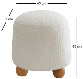 Pouffe Fumi – Branco – 43x45x37 cm