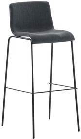 Conjunto de 2 bancos de bar Hoover em tecido e com estrutura preta 43 x 100 x 48 cm Cinzento escuro