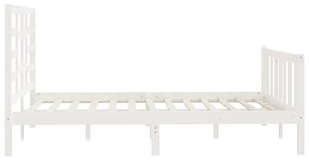 Cama sem colchão 120x200 cm madeira de pinho maciça branco