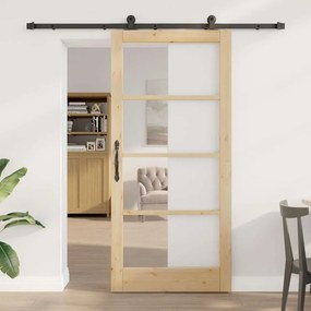 Porta Deslizante vidaXL com Conjunto de Ferragens 'ORKDAL'Madeira Maci