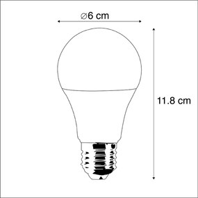 Conjunto inteligente de 3 lâmpadas LED E27 RGBW A60 9W 800 lm 2200-4000K