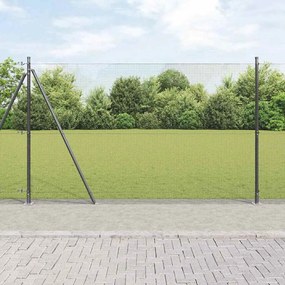 vidaXL Cerca de Fio Soldado com 7 Postes Cinza 1.4 x 10 m Aço