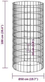 Compostor de jardim Ø50x100 cm aço galvanizado