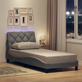 vidaXL Estrutura de cama com LED sem colchão 80x200 cm tecido