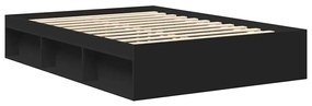 Estrutura de cama de casal 135x190 cm preto