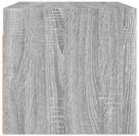 Armário de parede c/ portas vidro 68,5x37x35 cm cinzento sonoma