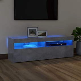vidaXL Móvel de TV com luzes LED 120x35x40 cm cinzento cimento