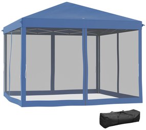 Outsunny Tenda Dobrável 295x295x260 cm Tenda de Jardim com 4 Paredes L