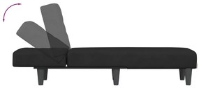 Chaise longue veludo preto
