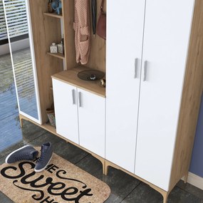 Hall Stand EA131 – Nogueira Branco – 180x198,6x37,5 cm