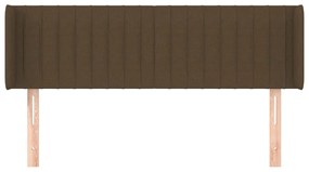 Cabeceira de cama c/ abas tecido 147x16x78/88cm castanho-escuro