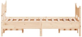 Cama sem colchão 120x190 cm madeira de pinho maciça