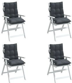 Almofadões cadeira encosto baixo 4 pcs tecido oxford antracite