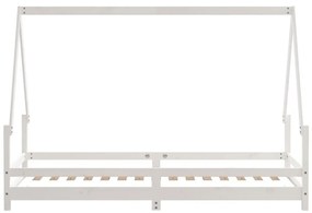 Estrutura de cama infantil 90x200 cm pinho maciço branco