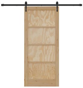 Porta Deslizante vidaXL com Conjunto de Ferragens 86x198,5 cm Madeira