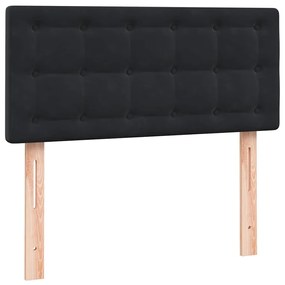 Cama com molas/colchão 80x220 cm veludo preto