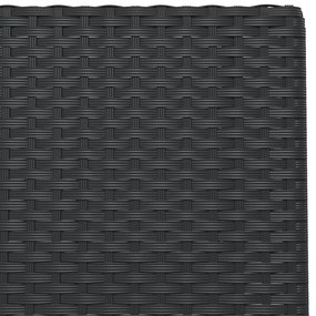 3 pcs conjunto de bistrô dobrável vime PE preto