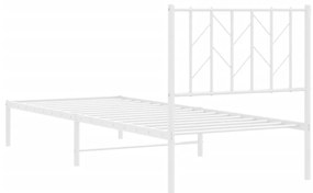 Estrutura de cama com cabeceira 80x200 cm metal branco