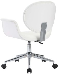 Cadeira de jantar giratória couro artificial branco