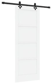 Porta Deslizante com Conjunto de Ferragens 'ORKDAL'Branca de Madeira M