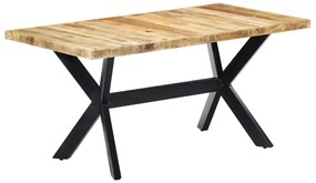 Mesa de jantar 160x80x75 cm madeira de mangueira áspera maciça