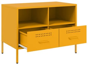 Móveis de TV 2 pcs 68x39x50,5 cm aço laminado amarelo mostarda