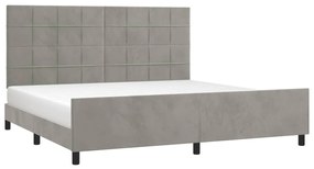 Estrutura de cama sem colchão 200x200 cm veludo cinzento-claro