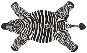 Tapete para crianças em lã preta e branca impressão de zebra 100 x 160 cm MARTY Beliani