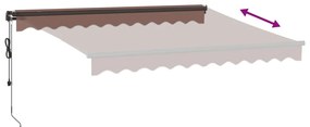 Toldo retrátil automático com luzes LED 300x250 cm castanho