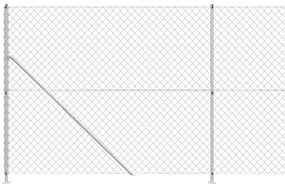 Cerca de arame com flange 2x10 m prateado