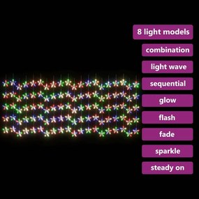 Cortina de iluminação c/ estrelas 500 LEDs 8 funções colorido
