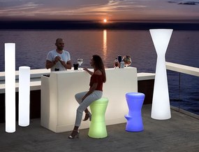 BALCÃO DE BAR COM DUPLA ALTURA JARDIM LED COM LUZ SICILIA 120 LUZ RGB SOLAR + BATERIA RECARREGÁVEL CONTROLO REMOTO  HOTEL, BAR, RESTAURANTE, JARDIM, T