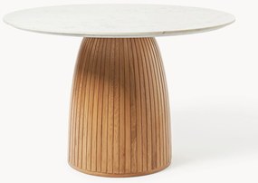 Mesa de jantar redonda com tampo em mármore Nelly, Ø 115 cm
