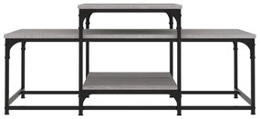 Mesa de centro 102x60x45 cm derivados madeira cinzento sonoma