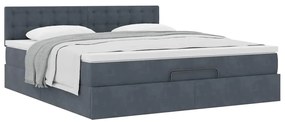 Estrutura de cama otomana com colchão 180x200cm cinzento escuro