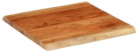 Tampo de mesa retangular borda viva 80x80x2,5 cm acácia maciça
