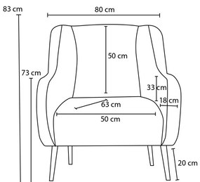 Sofá de 1 Lugar Revos – Castanho – 80 x 83 x 78 cm