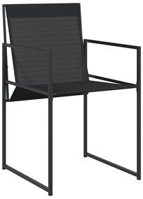 9 pcs conjunto de jantar para jardim textilene preto