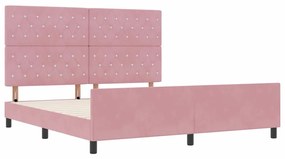 Estrutura de Cama vidaXL Rosa 180x200 cm Veludo