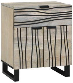 vidaXL Mesas de cabeceira com gaveta Branco e Preto 50 x 33 x 60 cm
